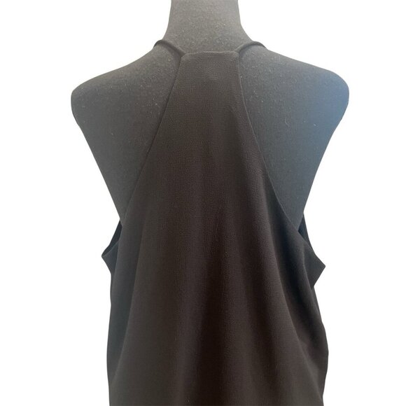 Tyche Textured Solid Double Notch Cami Top Black Size L - Picture 5 of 7